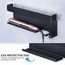 Storage Hair Dryer Holder for Curling Iron Accessories, Hair Tool Organizer Wall Mount, Curling Iron Holder Organizer, Bathroom Hair Straightener Holder Stand for Styler Attachments Organizer, Black