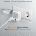 1 Pack European Plug Adapter USB C, TESSAN US to Europe Adapter 4 Outlets 3 USB Charger, Type C International Power Adaptor to Italy Spain France Portugal Iceland Germany, Europe Travel Essentials
