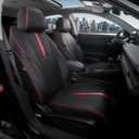 Custom Fit Seat Covers for Honda Accord 2023-2026, Fits 23-24 EX, 25-26 SE, 23-26 Sport Hybrid/EX-L Hybrid/Sport-L Hybrid/Touring Hybrid, PU Leather, Waterproof, Airbag Safe (Black+Red Line)