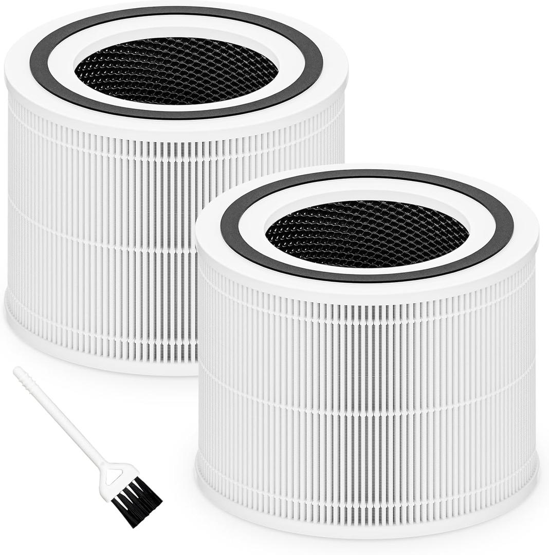 Core 300 Replacement Filter for LEVOIT Core 300, Core 300S and Core 300P Air Purifier, 3in1 H13 True HEPA Filter Replacement, Compared to Part # Core 300RF, 2 Pack, White