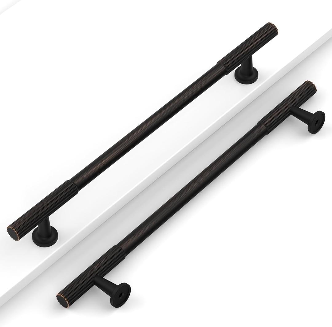 10 Pack 7-1/2''(192mm) Oil Rubbed Bronze Cabinet Pulls Kitchen Bronze Cabinet Handles Drawer Hardware for Bathroom Cupboard Handles CK0083 (7.5"/192MM Hole Center)
