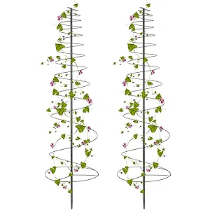 Trellis for Climbing Plants Outdoor, 2 Pack 73inch Tall Plants Trellis Support Metal Garden Trellis for Vegetables Flowers Plants Vine Support