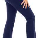 Walifrey Flare Leggings with Pocket for Women,High Waisted Opaque Flare Pants for Yoga Workout (Large, Navy Blue)