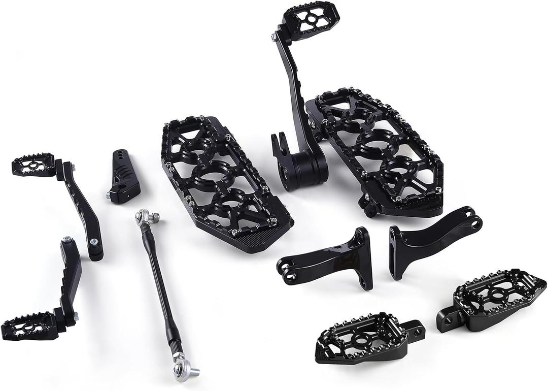 Road King Street Glide Floorboards MX Foot Boards For Harley Touring CVO Brake Shifter Levers (All Black, 2014-UP Touring)