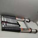 Folding Telescoping Ladder (Black Silver), 12.5 FT Aluminum Extension Ladder Folding Compact Portable Anti-Slip Collapsible Ladders for Home Attic RV Loft Roof