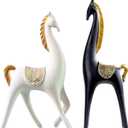 Resin Horse Collection Statue Couple Horse Statue Modern Art Sculpture Home Office Decoration, Best Decoration Gift for Living Room, TV Cabinet, Christmas Decor Indoor