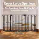Cumbor 36.6-64" Extra Wide Baby Gate for Stairs, Dog Gates for Doorways, Auto-Close Pet Gate Indoor, Pressure Mounted Walk Through Safety Child Gate for Kids Toddler, Tall Pet Puppy Fence Gate, Black