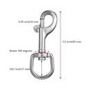 Heavy-Duty Swivel Eye Bolt Snap Hooks 3.3 Inch, 316 Stainless Steel, Bolt Snaps of Metal, Single Ended Clips(4 Pcs)