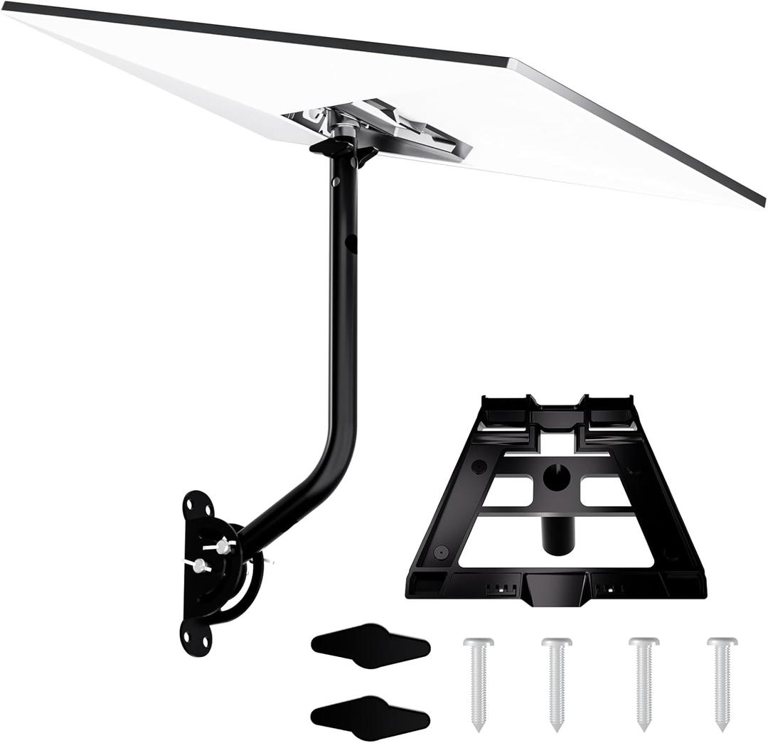 Starlink Mount Gen 3 Heavy Duty Adjustable Wall / Roof Mounting Kit for Starlink Standard V3 Dish with Aluminum Pipe Adapter, Eave Mount & Full Installation Kit for Home Use