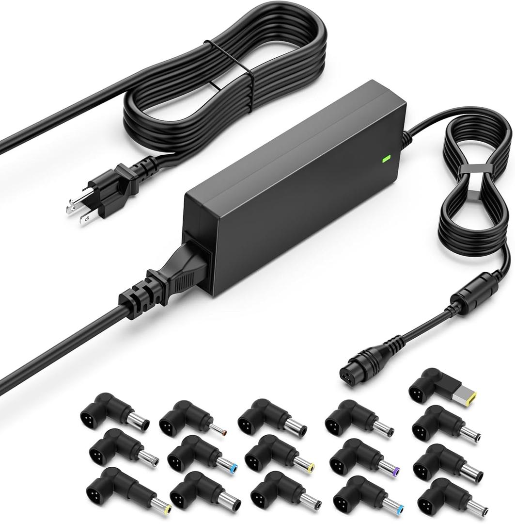 ROLADA 90W 65W Universal AC Adapter Laptop Charger Compatible with HP Dell Asus Lenovo Acer Toshiba Samsung Fujitsu Sony Gateway Notebook Ultrabook Chromebook Power Supply Cord with 16 Connectors