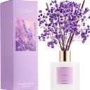 COCORRNA Reed Diffuser - Lavender Garden 6.7 Fl.oz Reed Diffuser Set with Sticks & Preserved Baby's Breath, Reed Diffuser for Home Bathroom Shelf Decor