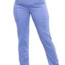 Cherokee Maternity Scrub Pants for Women Straight Leg Bottoms with Belly Coverage, Ultra Soft 2-Way Stretch Fabric - WW155 (XX-Small, Ciel)