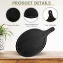 Geetery 3 Packs 12 Inch Black Wood Chopping Boards with Handle and Deep Juice Groove Small Bamboo Wooden Pizza Paddle Serving Boards Tray Charcuterie Plank Chopping for Cheese Steak Bread