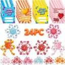 24PC Valentines Cards for Kids with 24PC Fidget Spinner,Funny Sensory Fidget Toys Deformable Chain DIY Robot Spinner,Fingertip Stress Relief Gyro Toy Sensory Toy Valentines for Class Party Favors