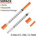 2 x 50 Pack - 1/2 ml 29G 0.5 inch(12.7mm) Sample Dispensing Tool for Industrial research, Science Lab, Plant Cultivation Supplies