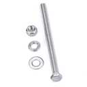 5/16-18 x 6" (6 Sets) Stainless Steel Hex Bolts Screws with Nuts Flat Washers Lock Washers, 304 SS 18-8, Hexagon Head, Fully Machine Threaded, Bright Finish