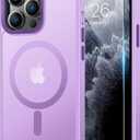 LUHOURI Enhanced Magnetic for iPhone 13 Pro Max Case with Screen Protector - Compatible with Magsafe, 21ft Military-Grade Drop Tested, Slim Fit Shockproof Translucent Matte Cover -Lavender Purple