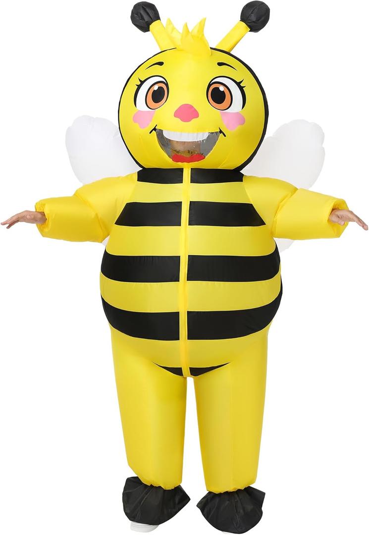 XYJKIDSES Inflatable Bee Costume for Adults, Inflatable Bee Costumes Funnny Blow Up Bumblebee for Halloween Cosplay Party & Carnival