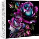 Purple Rose Art Puzzles for Adults 1000 Pieces, Beautiful Flower Plant Jigsaw Puzzles, Impossible Challenging Gradient Aesthetic Floral Puzzle