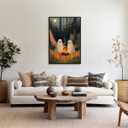 Cute Ghost Canvas Wall Art Halloween Decor Camping Ghosts Vintage Poster Print Rustic Macabre Dark Artwork Prints for Living Room Bedroom8x12inch black framed (style-4)