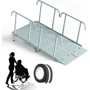 6'L x 36" W Portable Wheelchair Ramp with Handrails, Non-Slip Heavy Duty Handicap Ramp 850lbs Load Capacity, Wheelchair Ramp for Home Steps, Stairs, Doorway