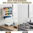 MyGift Dry Erase Marker Holder 10 Slots Whiteboard Marker Holder For Wall Dry Erase Eraser Holder Wall Mount White