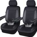 Flying Banner AquaShield Front car seat Covers Set Waterproof Water Resistant arm Rest Shoulder Seatbelt Compatible Truck Protectors Universal Non Slip (Black Neoprene, Front Pair)