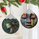 2 x Christmas Decorations Ornaments, Stained Glass Ornament, Christmas Tree Ornaments, 2025 Gift Ornament, Xmas Gift for Friend Family Coworker - Enchanted Fairy