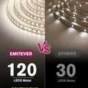 EMITEVER LED Strip Lights Neutral White, 4000K 24V LED Tape Light 32.8FT UL Listed, Ra 95+, IP30, 2.9W/ft, 240+Lumens/ft, 1200LEDS/Spool (Power Supply Sold Separately)