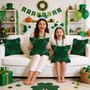 St Patricks Day Throw Pillow Covers Decorations 18x18 in 2-Piece Set,Green Pillow Covers Linen Spring Pillow Case Home Sofa St Patricks Day Decor.