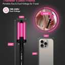 Farery Mini 3 Barrel Hair Waver - Portable Beach Wave Curling Iron for Short Hair, 1/2 Inch Ceramic Crimper with 3 Temp Settings & 30s Fast Heating, Dual Voltage Travel Hair Waver for Women, Pouch Bag