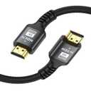 8K HDMI 10ft Cable Ultra High Speed HDMI 2.1 Braided Nylon Wire,Support 48Gbps 8K@60Hz 4K@120HZ,HDCP 2.2 &2.3,DTS:X,HDR,eARC,Compatible with Roku TV/3D/PS5/HDTV/Laptop/Blu-ray (Black)