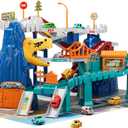 TEMI Boys Dinosaur Race Track Playset, Kids Car Garage Parking Adventure Toy with 10 Mini Cars, Educational Toy Ramp Playset for 3 4 5 7 8 Year Old Toddler Boys Preschool Girls