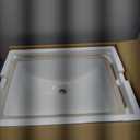 Undermount Bathroom Sink Rectangle 21x14 Inch White Rectangular Porcelain Ceramic Vessel Sink with Overflow, Under Counter Lavatory Vanity