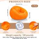 Realspring 6 9 12 Pcs Inflatable Bean Bag Chairs for Adults with Electric Air Pump, Blow up Couch Folding Portable Inflatable Couch Lazy Sofa for Outdoor Movie Night Camping(Orange,6 Pcs)