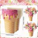 Cinnvoice 6 Pcs Wooden Centerpieces for Tables Baby Shower Decorations Tabletop Boxes Party Favor for Birthday Baby Shower Wedding Garden Tea Party (Ice Cream)
