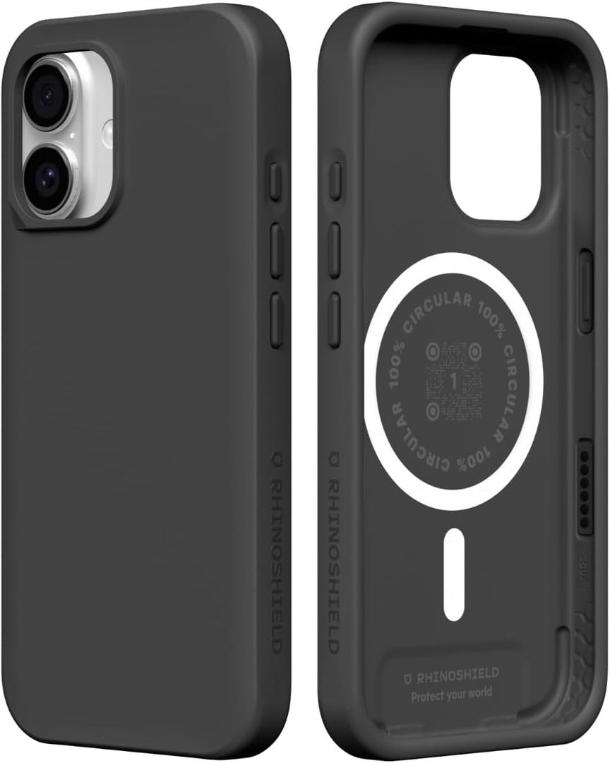 RhinoShield Phone Case Compatible with MagSafe for iPhone 17 | SolidX - Reinforced Shock-Absorbing Protection, Minimal and Slim Design with Military Grade Drop Protection - Classic Black