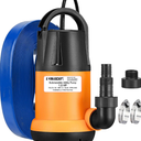 Submersible Water Pump With 25ft. Hose Kit, Sump Pump, Utility Pump with 25-Foot Power Cord, 4000GPH, Portable Water Pump for Swimming Pools, Garden Ponds, Basements, Multi-Purpose Drainage