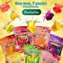 2 x 7 Friuts in 7 Packs Assorted Gummy Candies Individually Wrapped, Peelable Fruit-Shaped Gummies Candy made with Real Fruit Juice (30%), Chewy Peeling Candy Gummy Snacks Net 350g/12.35oz (EXP 11/30/26)