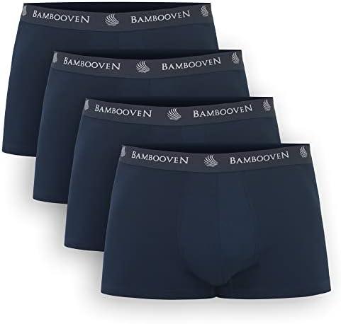 BAMBOOVEN Breathable Trunks - Rayon Made From Bamboo Sweat-Wicking Underwear, Soft Trunks (4 Pack) Size S