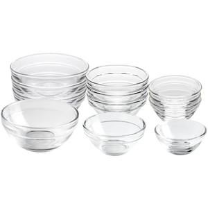 HillSpring 3 Sizes of Glass Prep Bowl Sets, Clear Small Pinch Bowls for Salt, Spices and Chopped Ingredients, 1.5oz/2.5oz/3.5oz, Set of 8