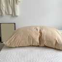 JadeRich Set of 2 Washed Cotton Bed Pillow Covers Solid Color Soft Breathable 20x30 Inch Envelope Pillow Shams (Khaki)