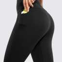 CRZ YOGA Butterluxe Workout Leggings Pockets 25'' - High Waisted Gym Womens Yoga Pants Buttery Soft (Black, L)