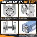 Fumete 4 Pack 2 Wheel Trolley Assembly Rollers Light Duty for 1-5/8" High Strut Channel Heavy Duty Steel Dual Wheel Roller with Ball Bearings Zinc Plated with M6 Mounting Hole 1000 lb Capacity
