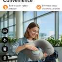 2 x Inflatable Neck Pillow for Airplane Travel with Built-in Hand Pump, Velvet-Feel Ergonomic Air Cushion, Compact Lightweight Portable Neck Support for Car, Train, Bus, Office Napping