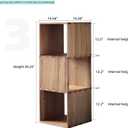 3-Tier Solid Wood Narrow Bookshelf, Corner Shelf for Media Storage, 39.25in