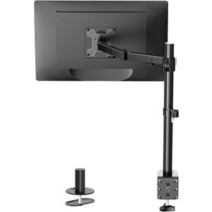 WALI Single Monitor Mount, Single Monitor Arm Desk Mount,Desk Monitor Stand, Holds Screen Up to 32inch, 22lbs, Adjustable Mount with C-CLAMP Designed for Home Office Application(M001), Black (16 inch Tall)