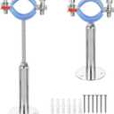 2 Pack Stainless Steel Wall Mount Ceiling Mount Pipe Supports, Adjustable Pipe Strap Bracket Clamp with Screws for Pipe 38-40mm 1-1/4" Adjustable Height 110-145mm