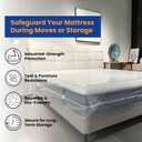VICMORE Heavy-Duty Twin/Twin XL Mattress Bag for Moving & Storage – Waterproof, Tear-Resistant Plastic Mattress Protector Cover, Transparent & Easy-Fit