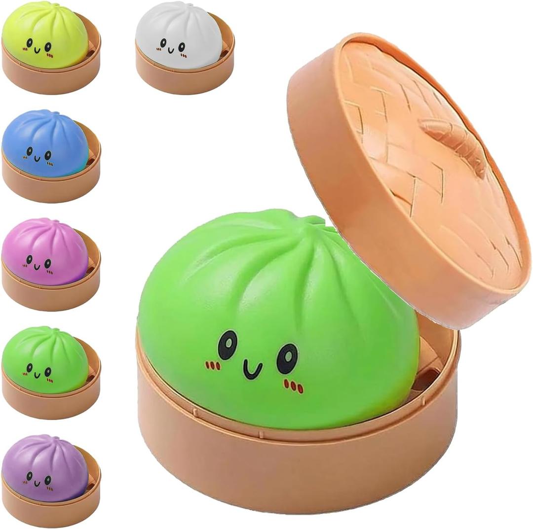 Dumpling Squishy Stress Balls Fidget Sensory Toy Mystery Dumpling Squishy Soft Squeeze Decompression Dough for Adults (Green)